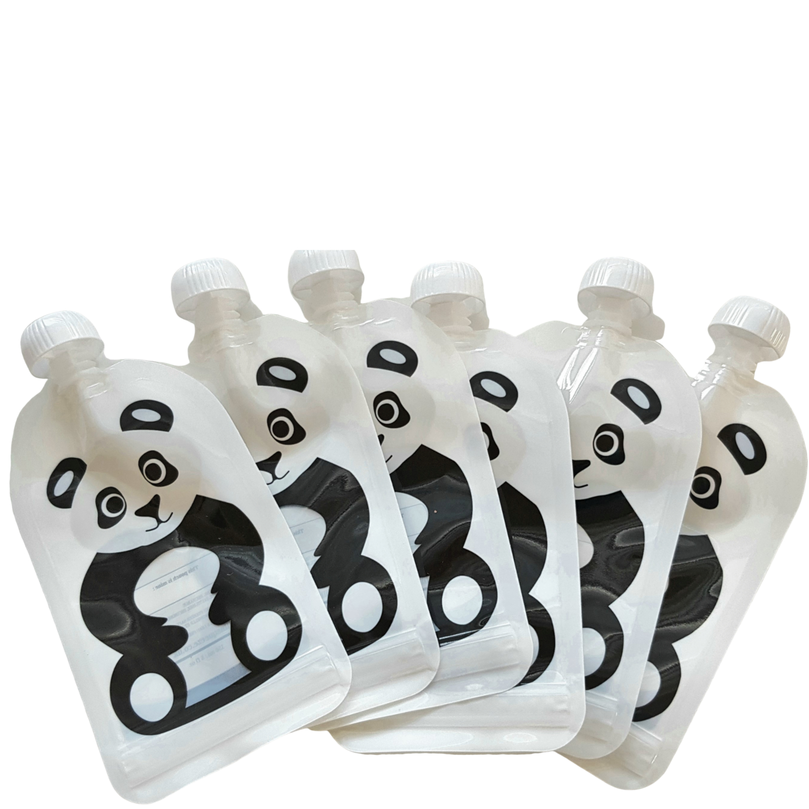 FILL'N'SQUEEZE Pouchys mit Bodenöffnung Panda 6er Pack