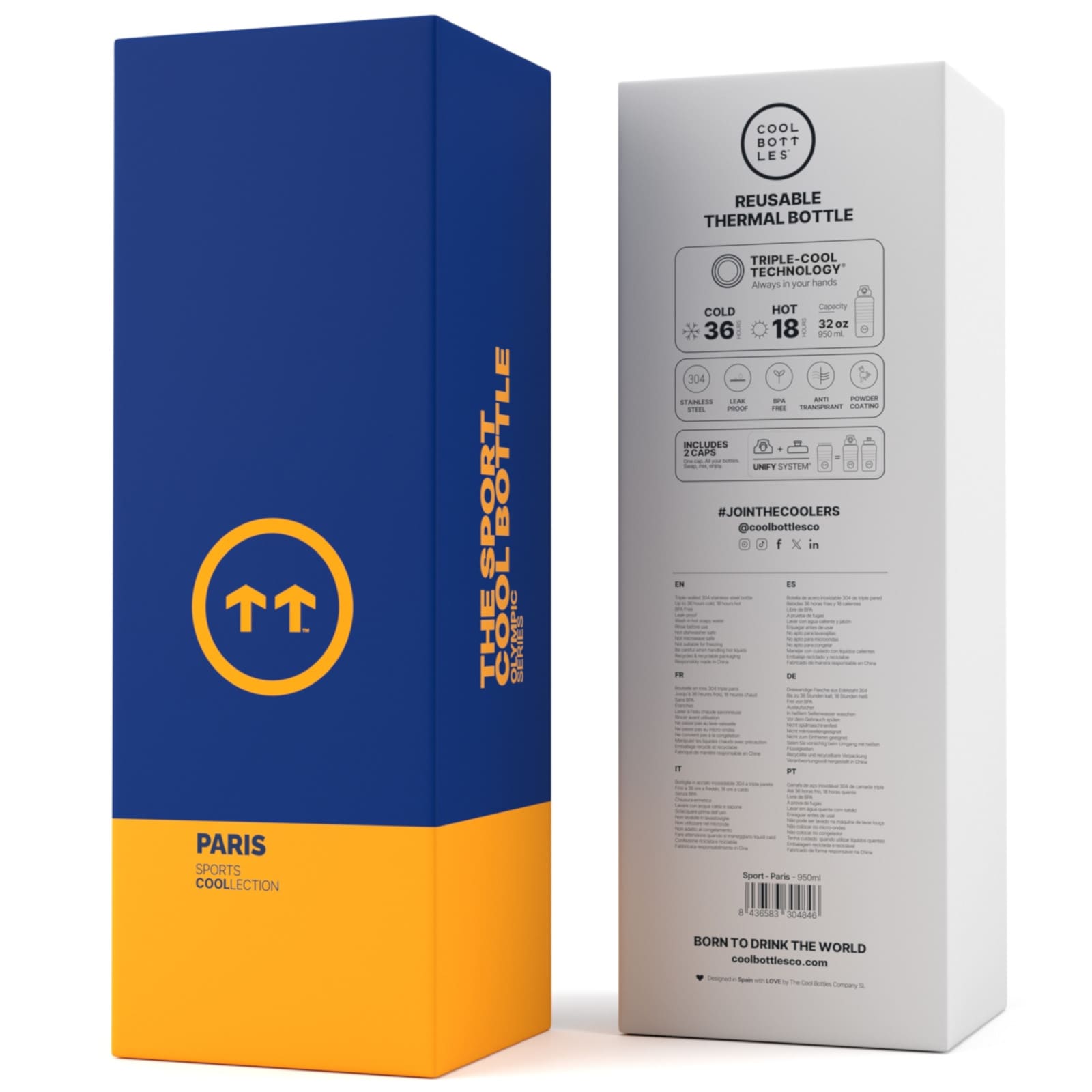 COOL BOTTLES Isolierflasche The Sport Bottle Paris 950ml