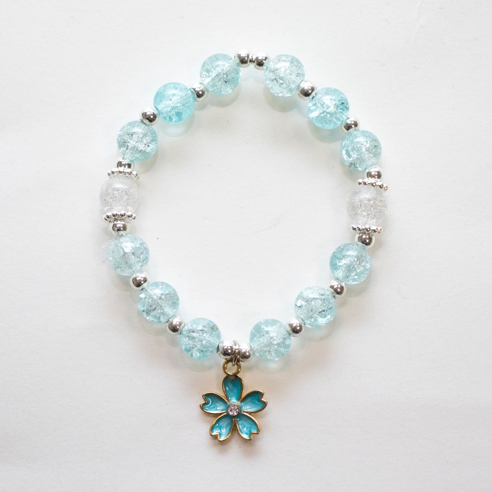 YUKO.B Perlenarmband Pfingstrose blau