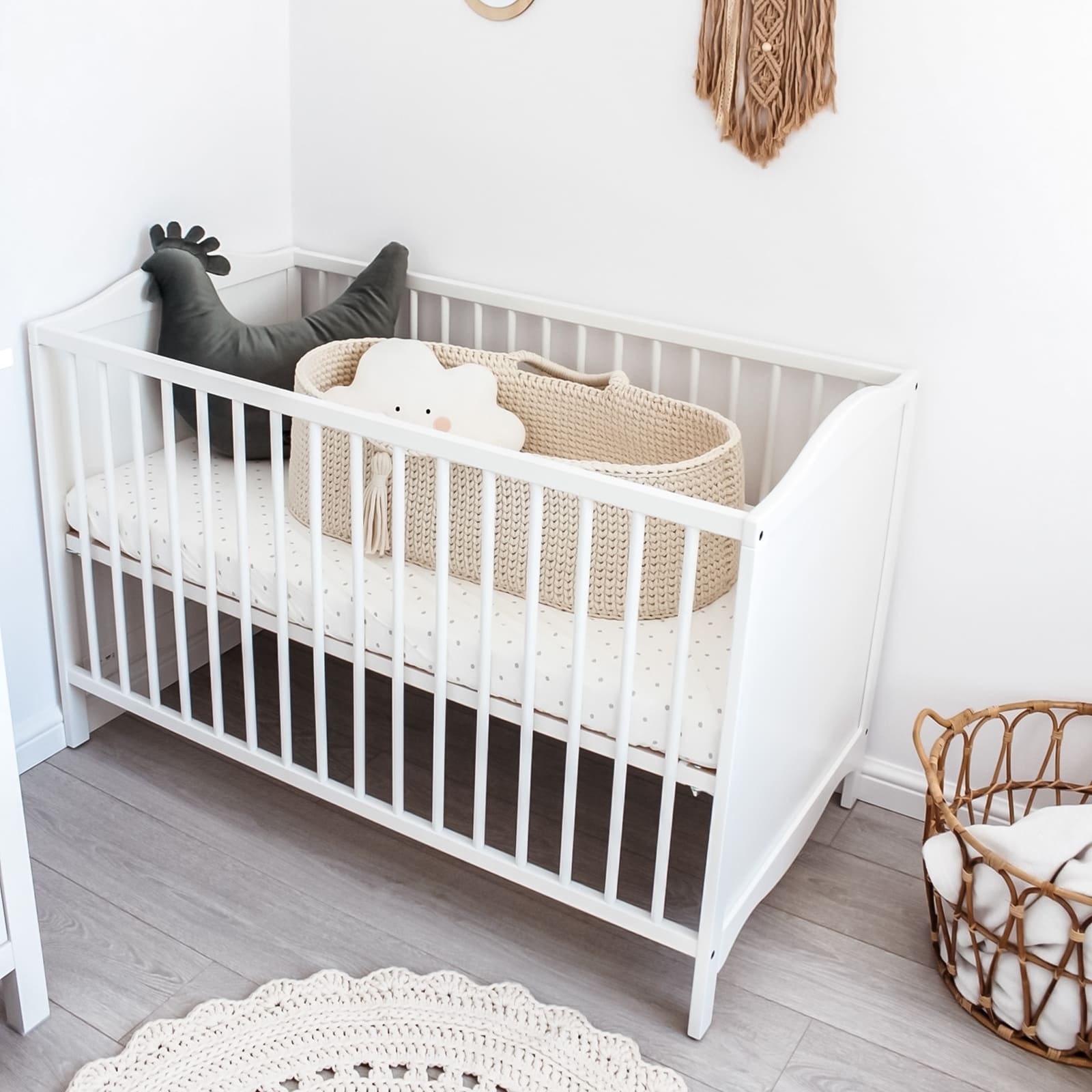 LIL'THINGS Couffin Moïse en coton avec matelas naturel