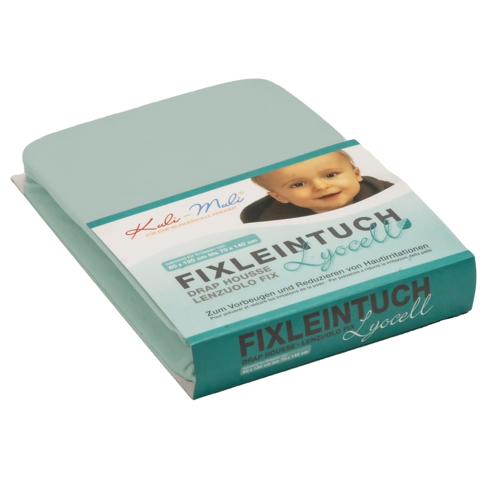 KULI-MULI Drap-housse Lyocell frosty green 70 x 140 cm