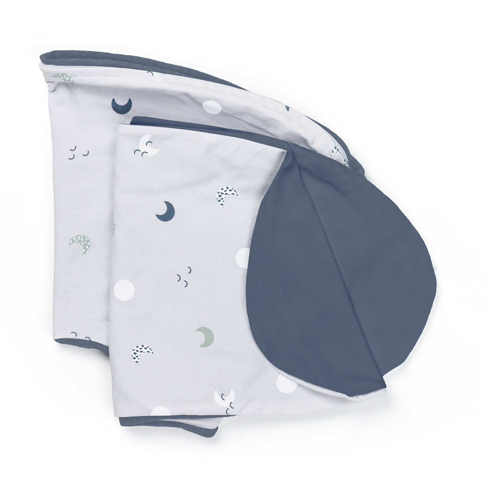 DOOMOO Stillkissenbezug Buddy Moon blau-grau