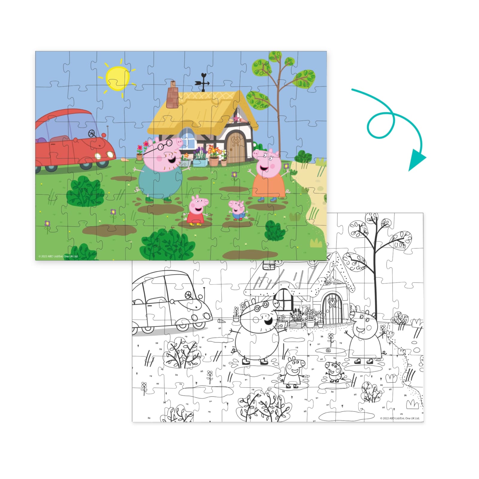 DODO Puzzle à colorier 2en1 Peppa Pig Jouets 60 pièces, 4a+