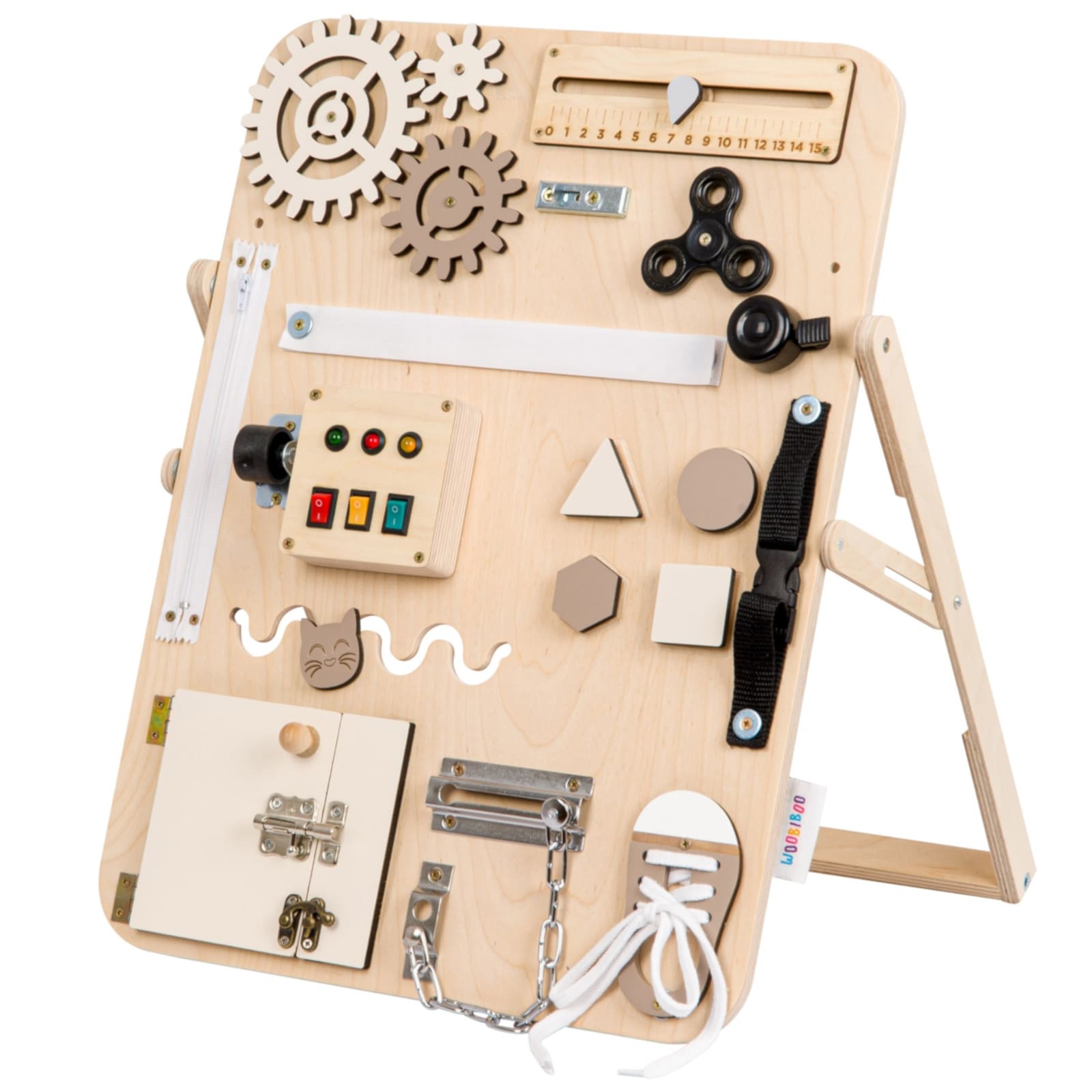 WOOBIBOO Stehendes Aktivitätenbrett Enjoy