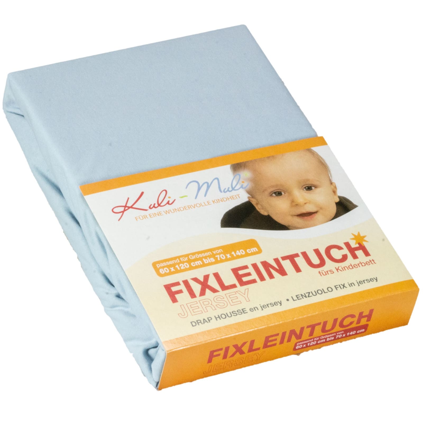 KULI-MULI Fixleintuch Jersey babyblau 70 x 140 cm
