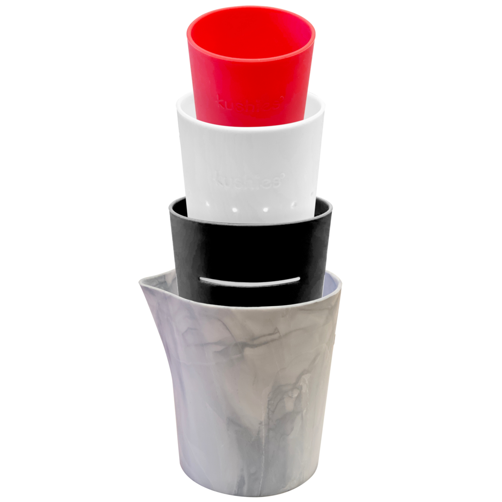 KUSHIES Stapelbecher aus Silikon SiliStack 4er Pack