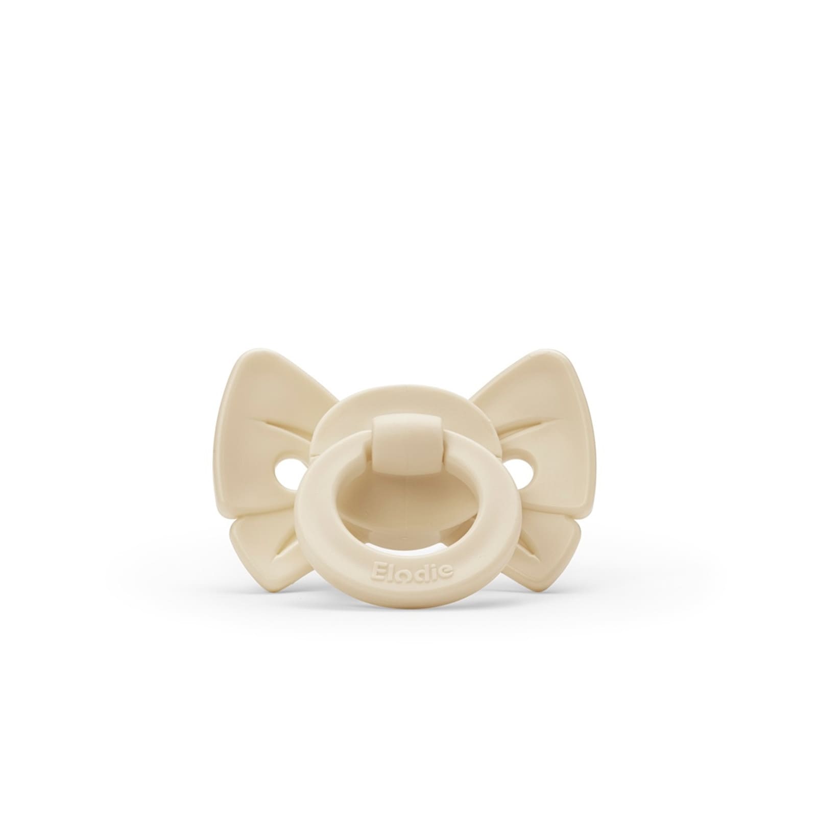 ELODIE Sucette anatomique silicone Binky Bow Oat White, à partir de 3 mois