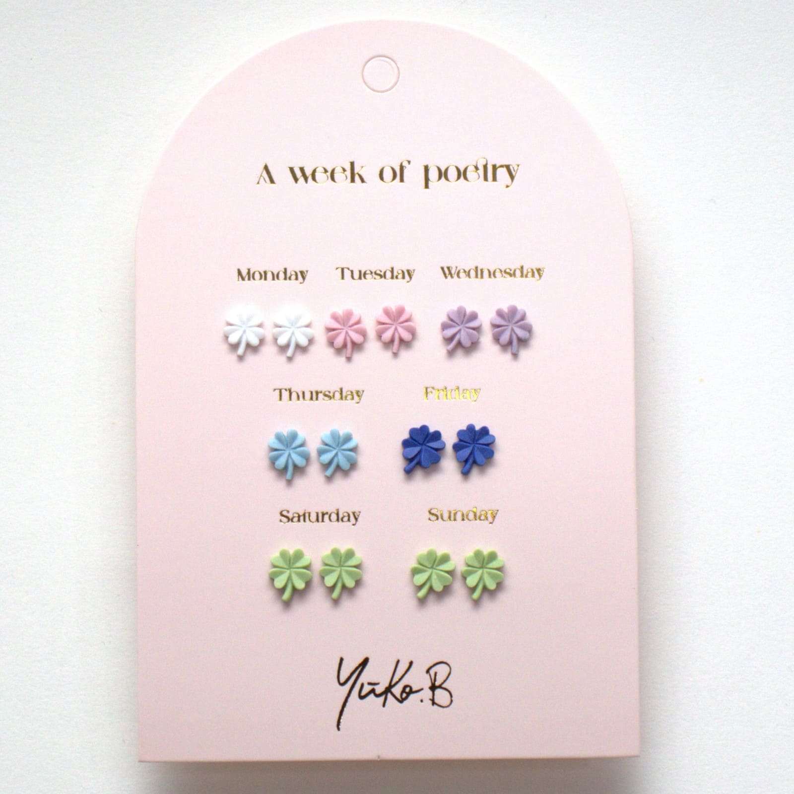 YUKO.B Ohrstecker Eine Woche voller Poesie Glück