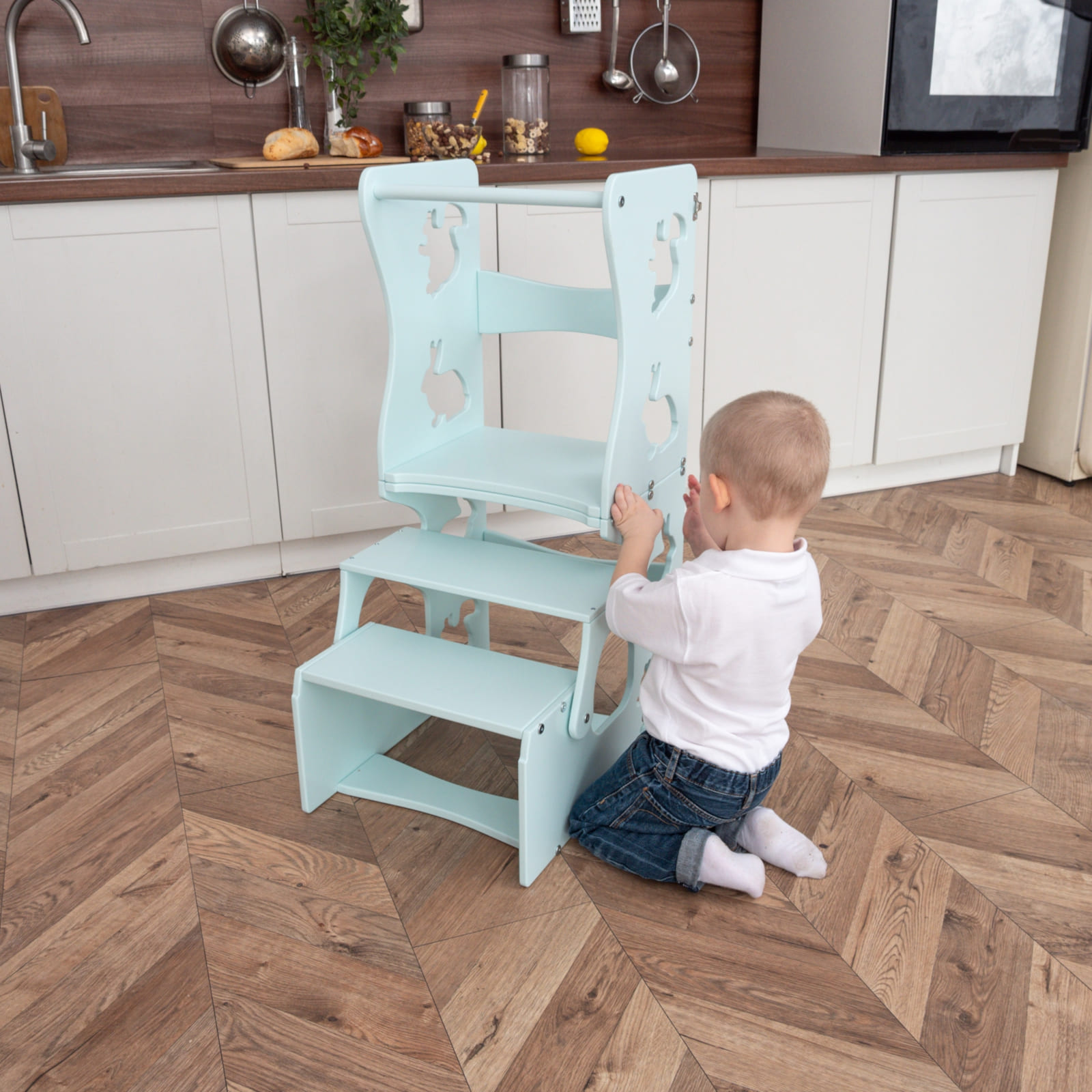 WOODANDHEARTS Tour d’apprentissage Animaux turquoise