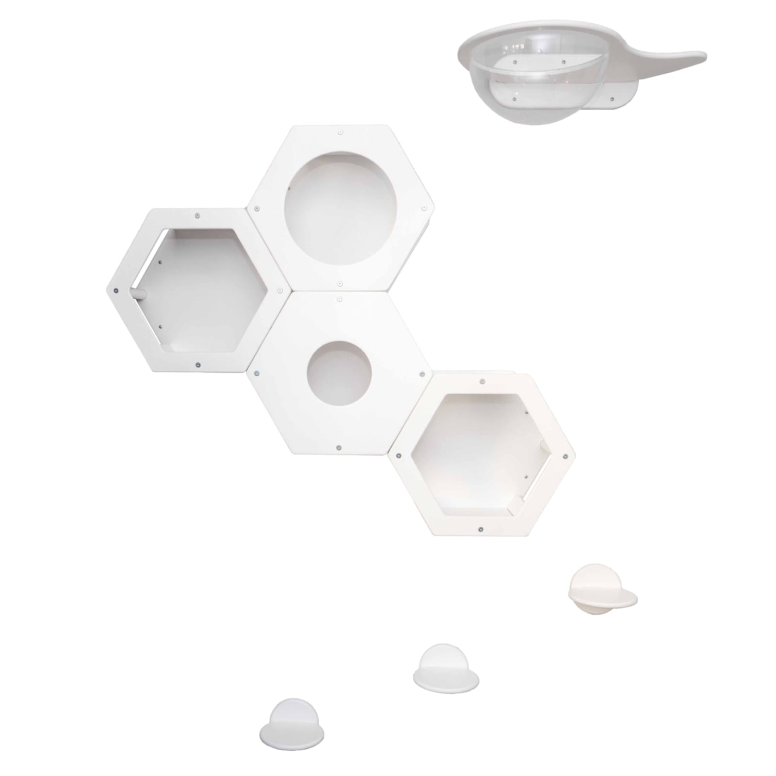 WOWHELPERCO Kletterwand für Katzen 8-teilig weiss