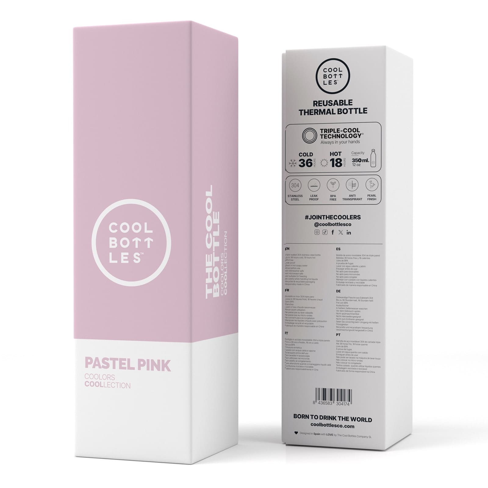 COOL BOTTLES Isolierflasche The Bottle Pastel Pink 350ml