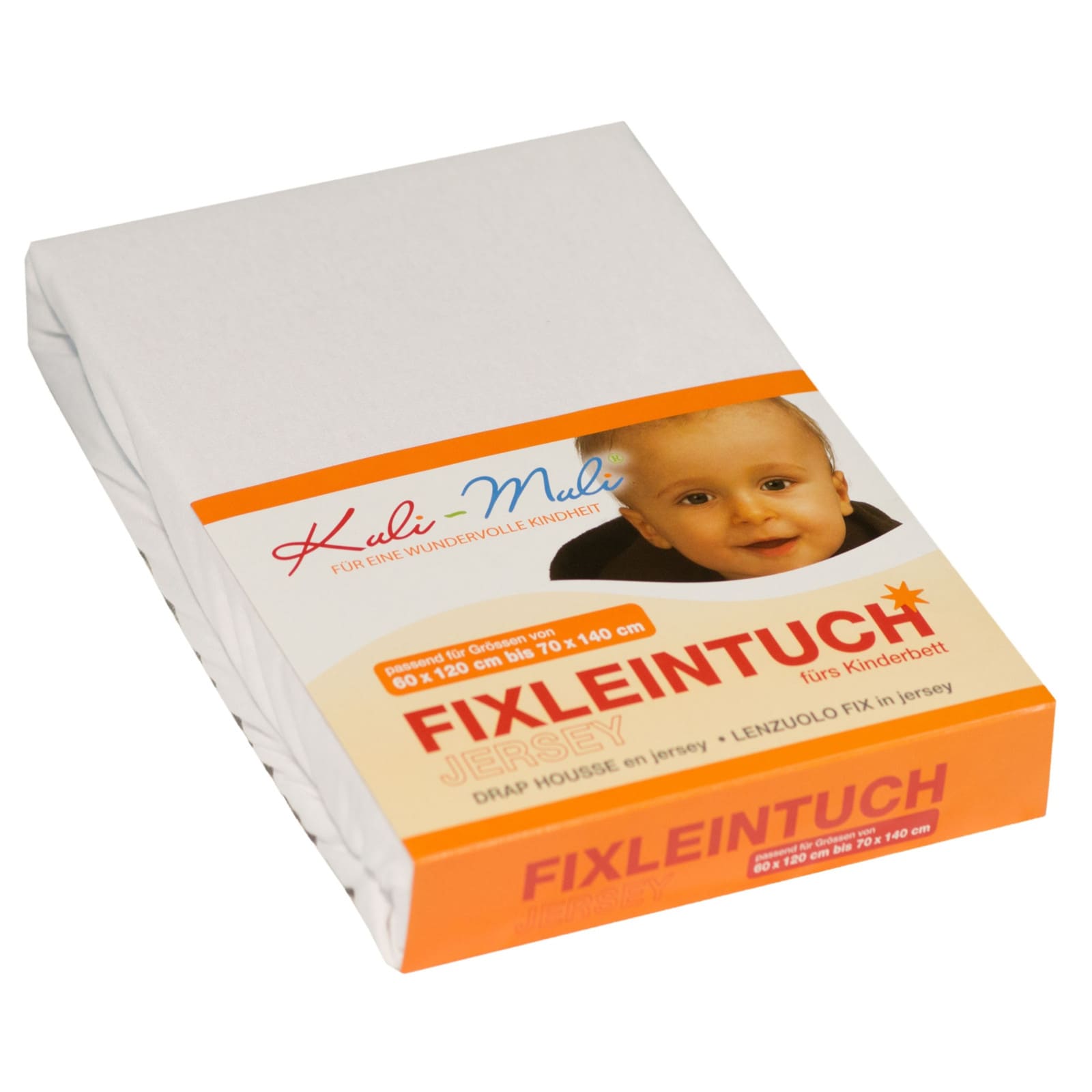 KULI-MULI Fixleintuch Jersey weiss 35 x 80 cm