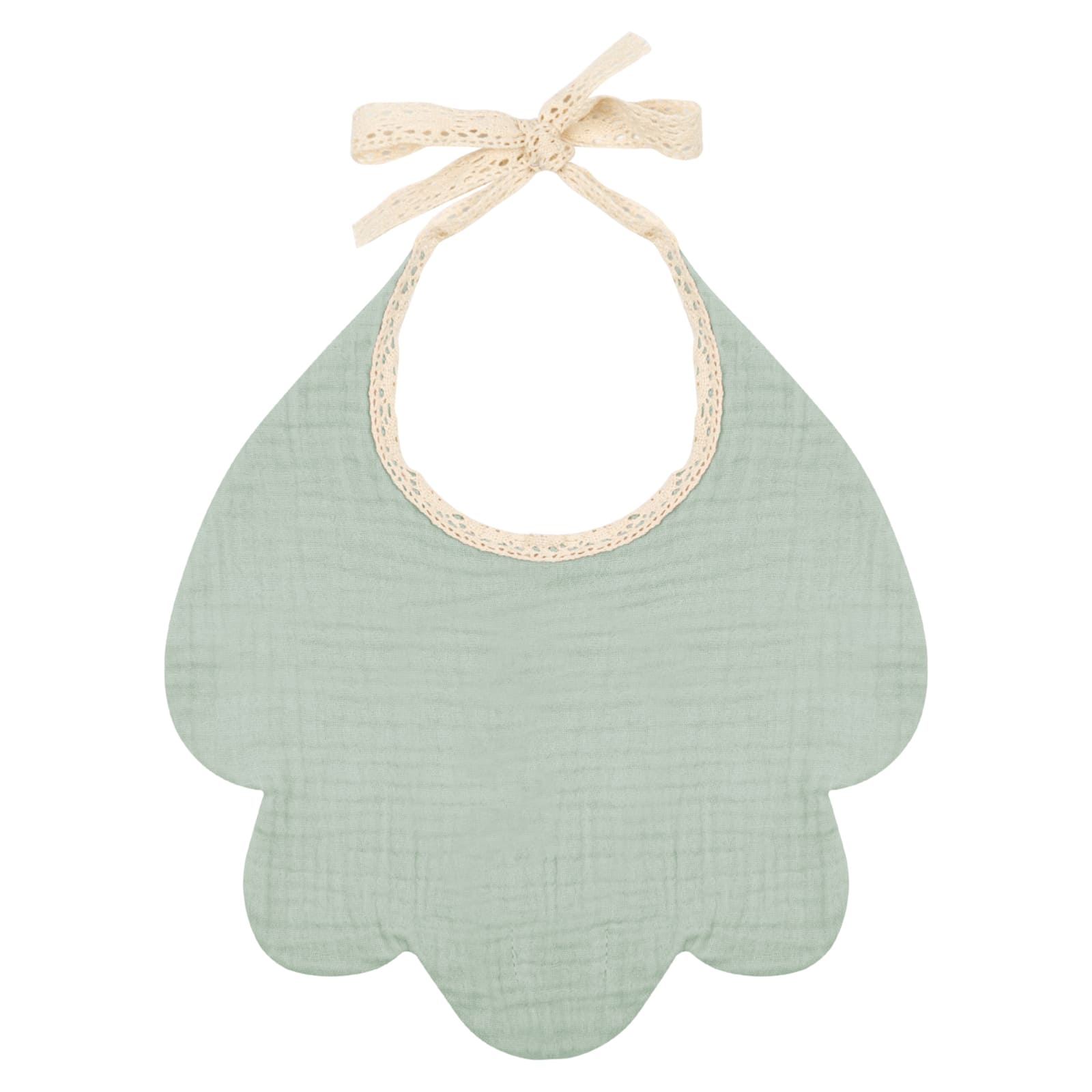 LIL'THINGS Bavoir pour bébé en mousseline menthe