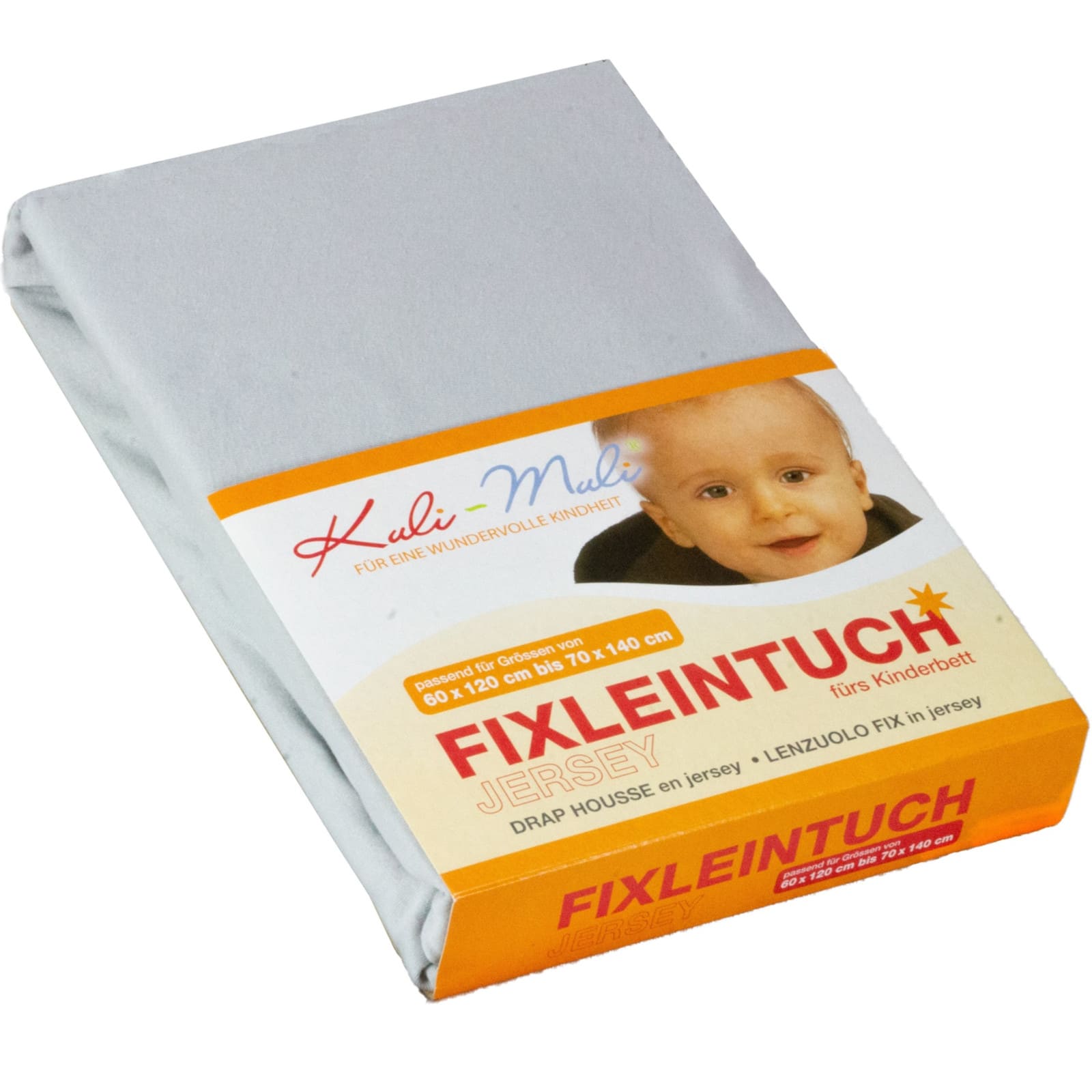 KULI-MULI Fixleintuch Jersey hellgrau 35 x 80 cm