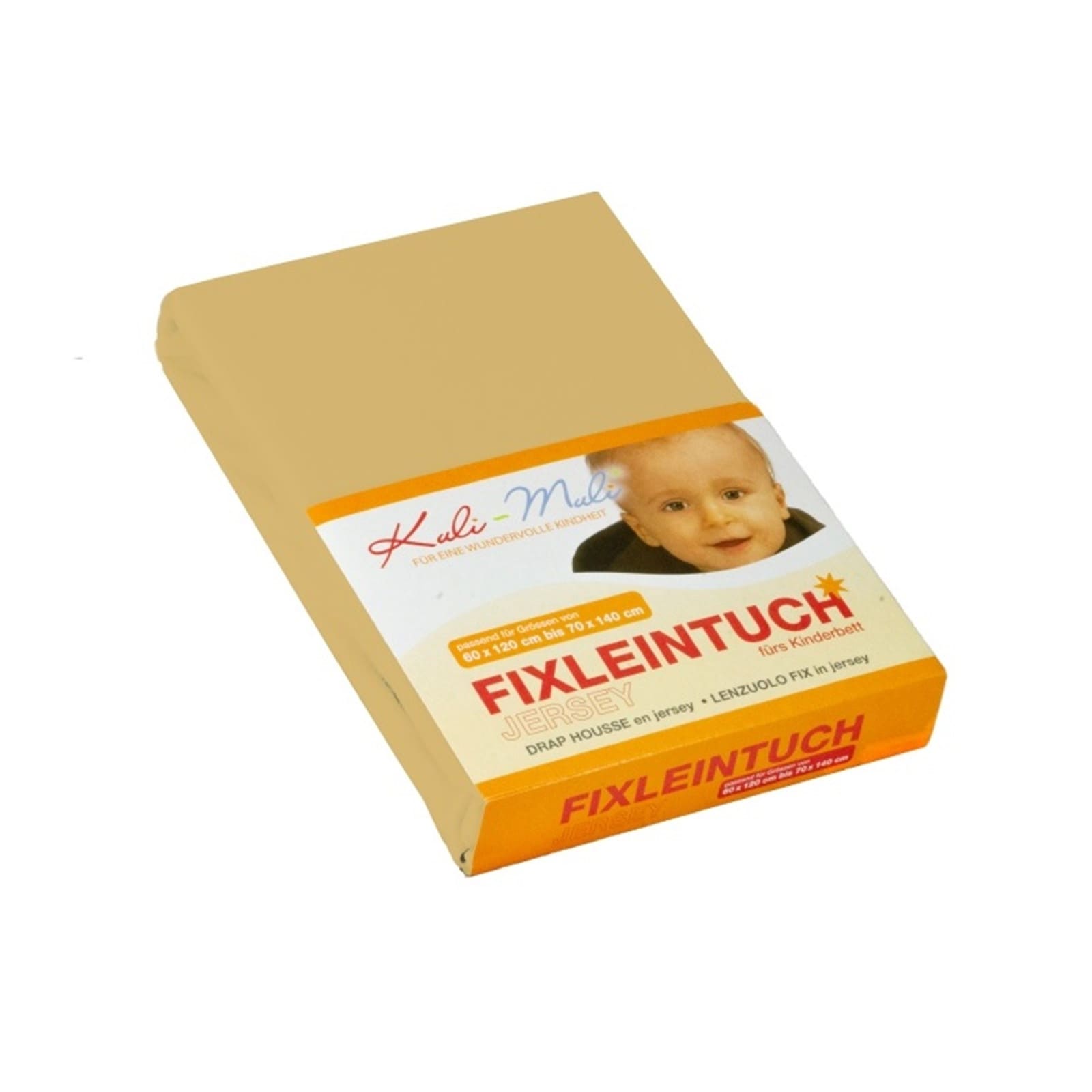 KULI-MULI Drap-housse Jersey 70 x 140 cm Yellow mix