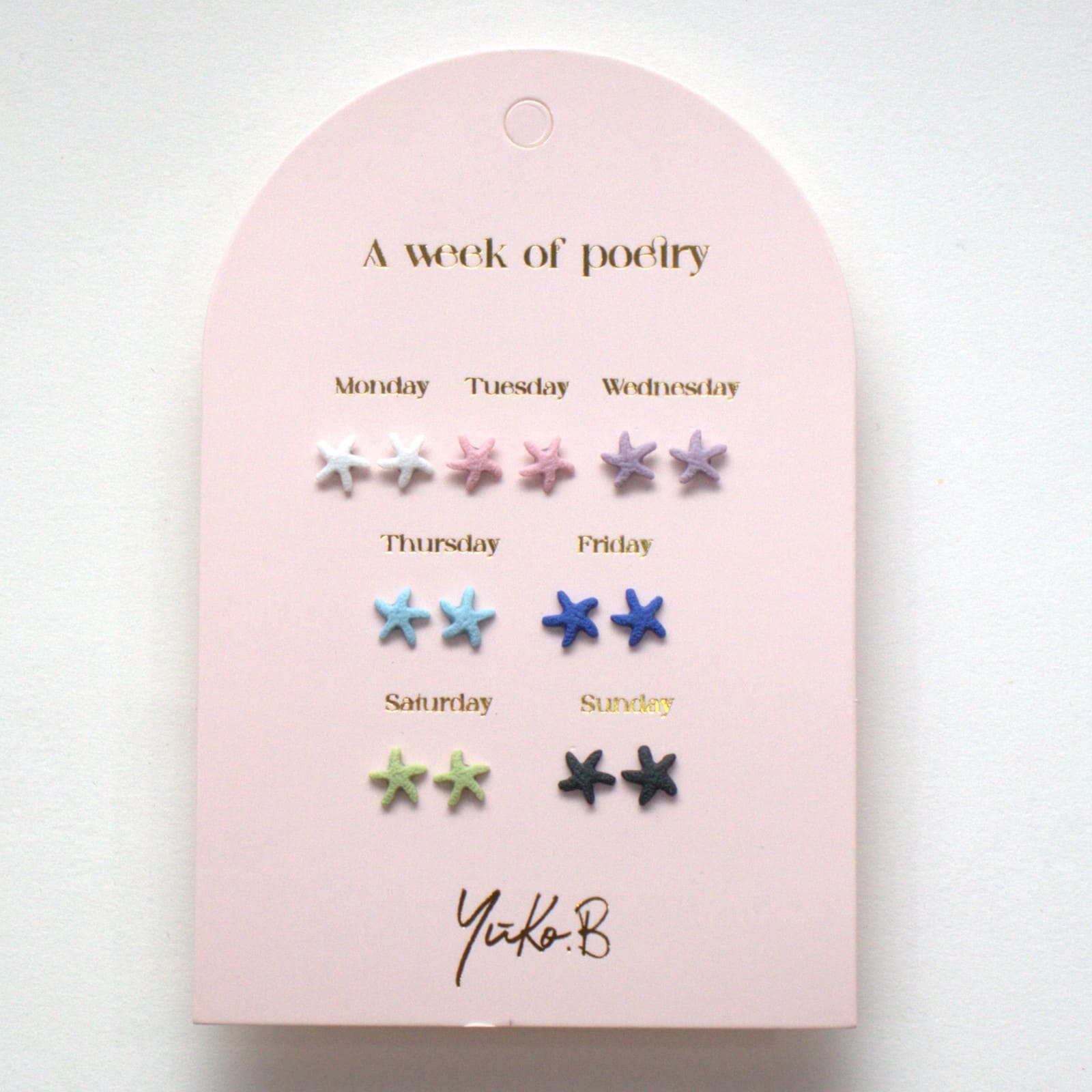 YUKO.B Ohrstecker Eine Woche voller Poesie Seesterne