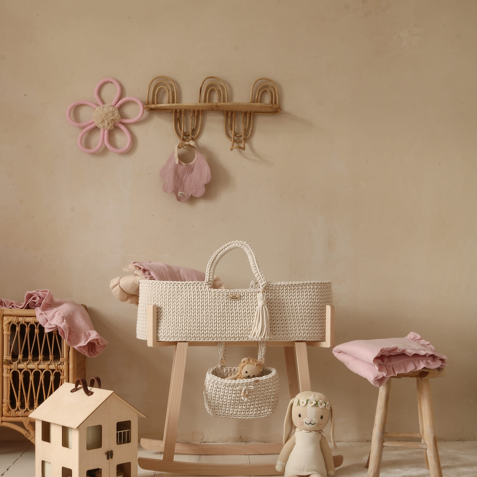 LIL'THINGS Fleur Boho décoration murale rose