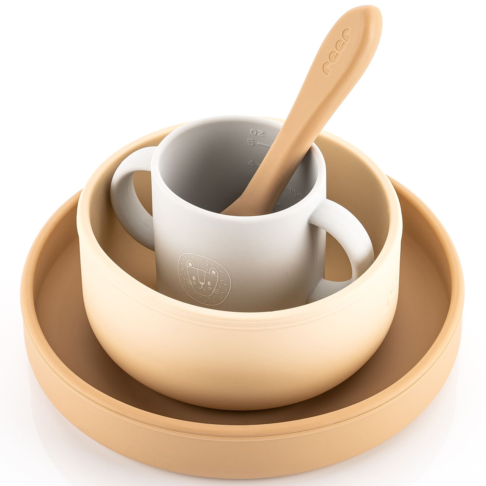 REER Silikongeschirrset 4-teilig beige