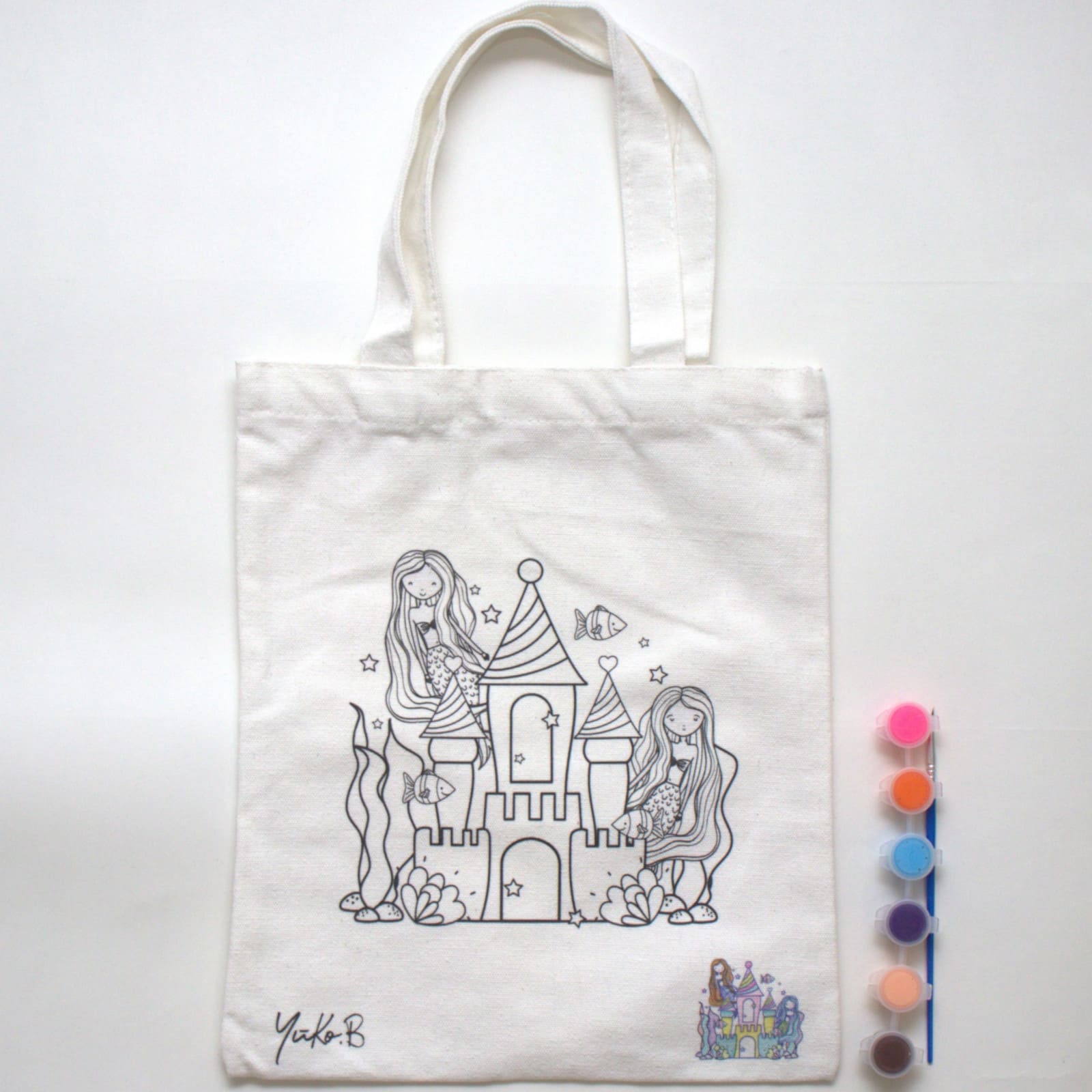 YUKO.B Tragetasche zum Ausmalen Meerjungfrau