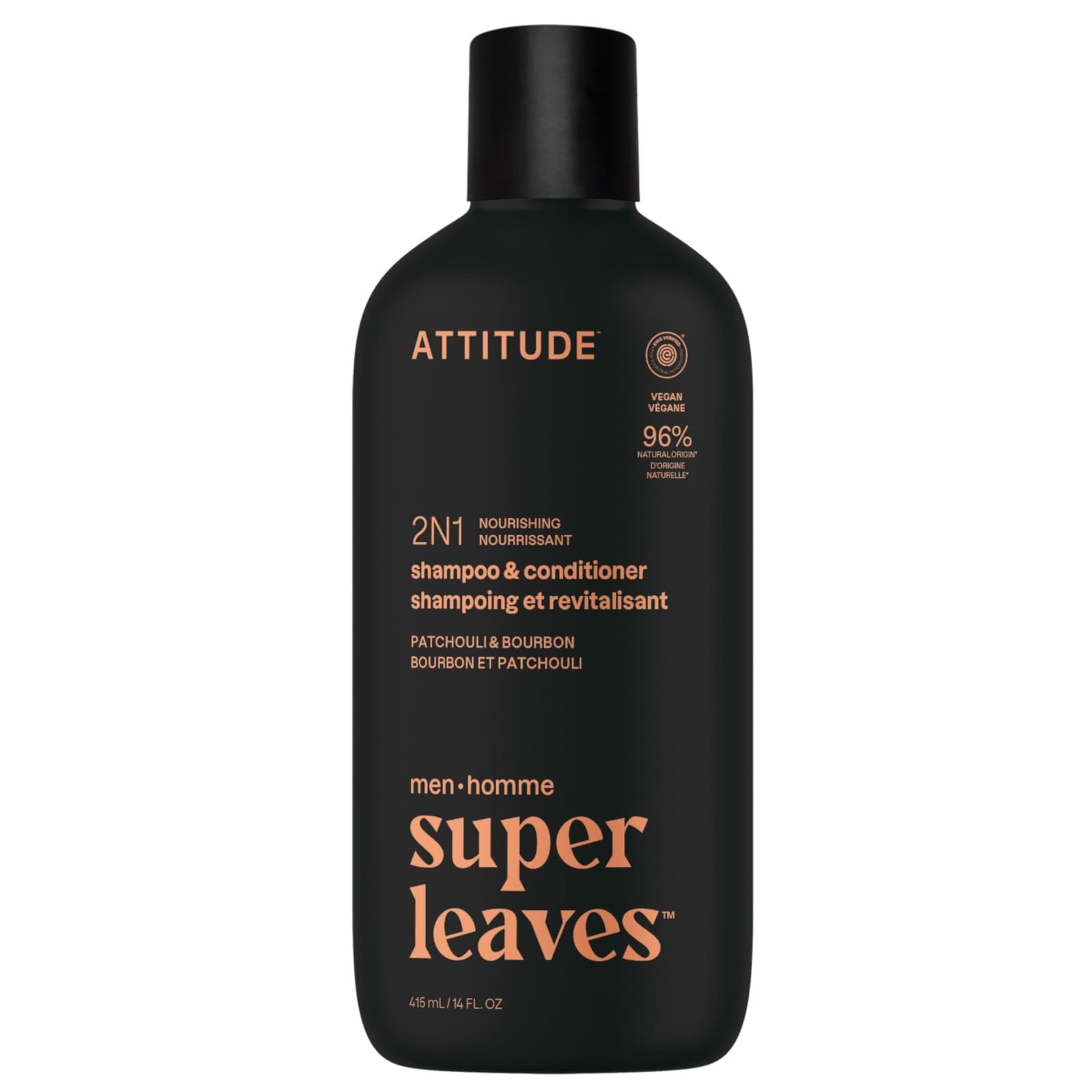 ATTITUDE super leaves men 2in1 Shampoo & Pflegespülung Pflegend Patchouli & Bourbon 415ml