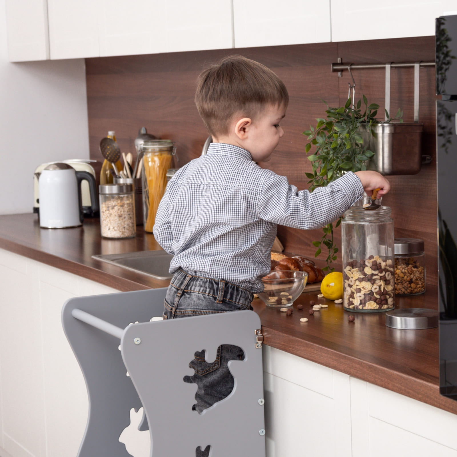 WOODANDHEARTS Tour d’apprentissage Animaux gris