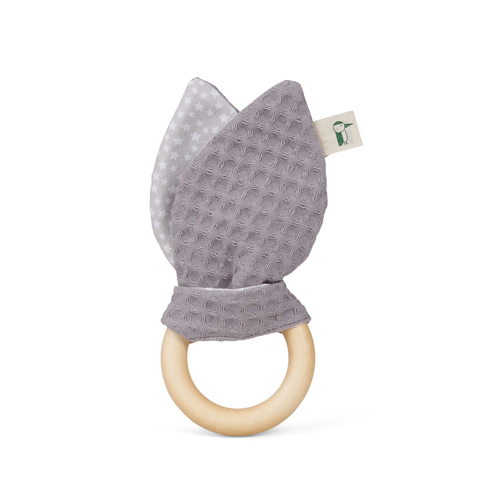 GRÜNSPECHT Greifring mit Stoffohren grau