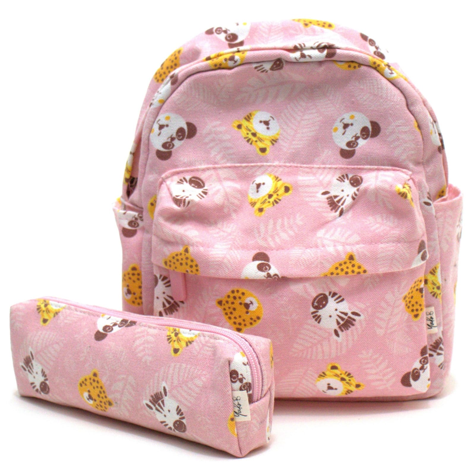 YUKO.B Rucksack und Etui Jungle Carnival rosa
