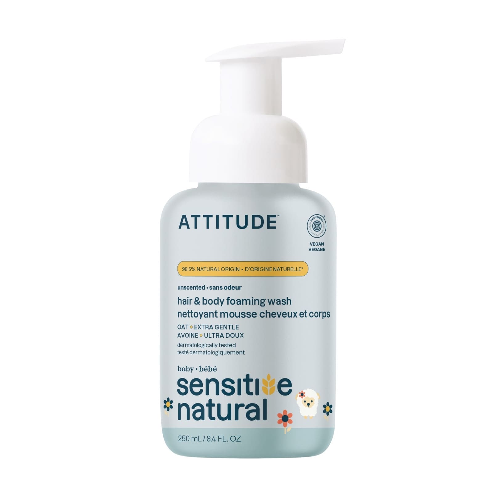 ATTITUDE sensitive natural baby care 2in1 Schaumshampoo & -Duschgel unparfümiert 295ml