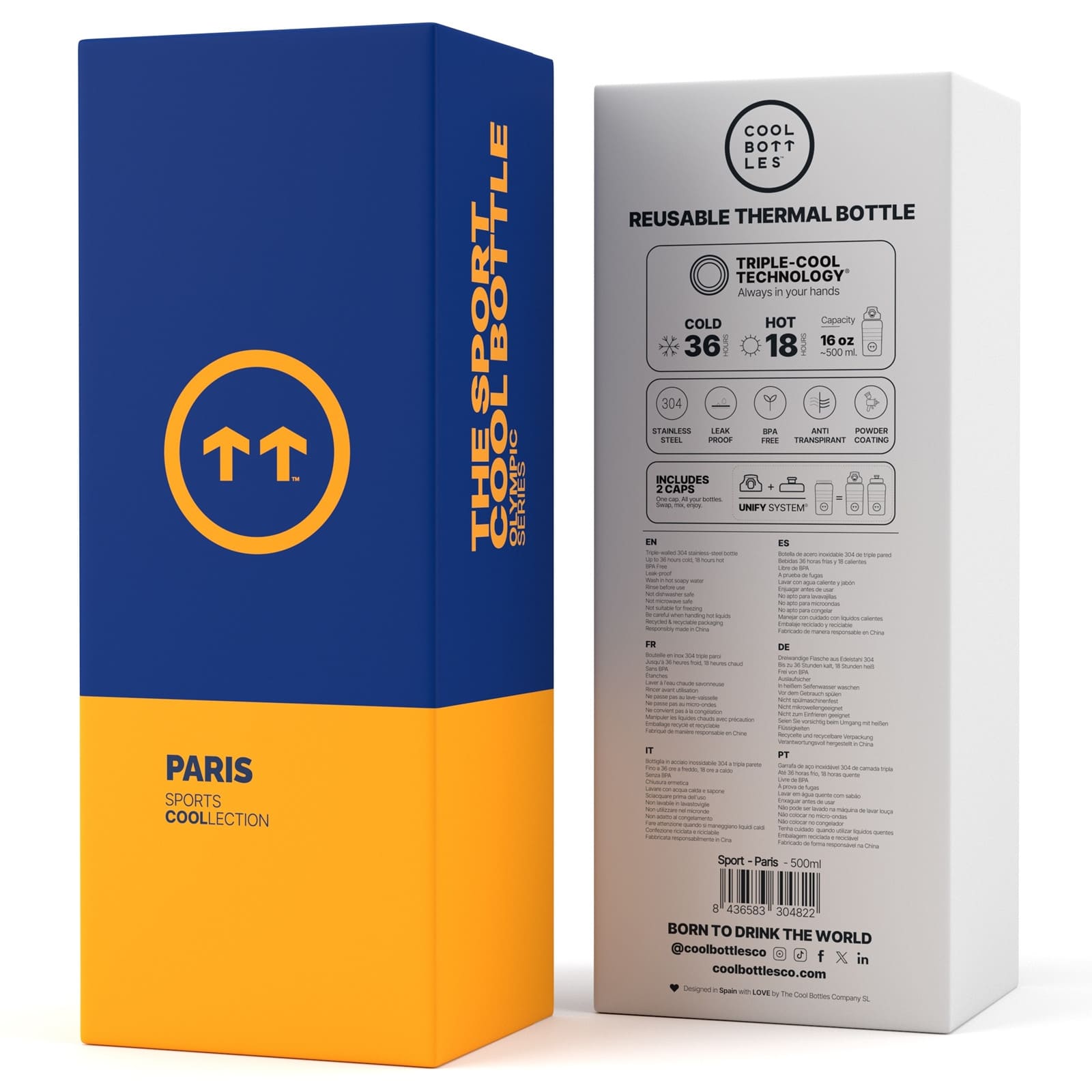 COOL BOTTLES Isolierflasche The Sport Bottle Paris 500ml