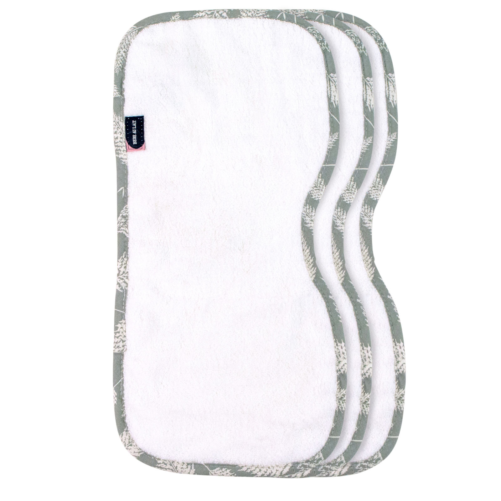 BEBE AU LAIT Spucktuch Fern weiss-grau 3er Pack