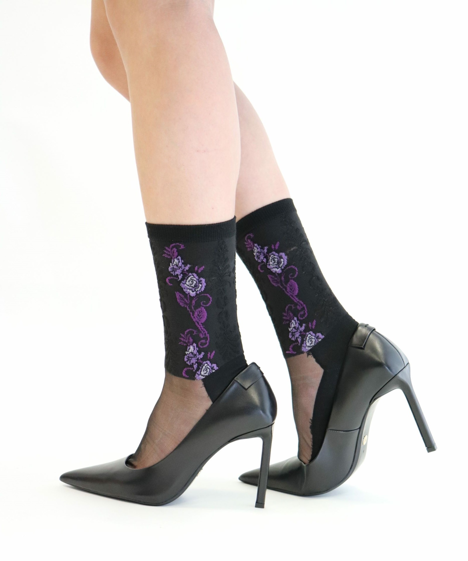 YUKO.B Socken TASHA schwarz-violett