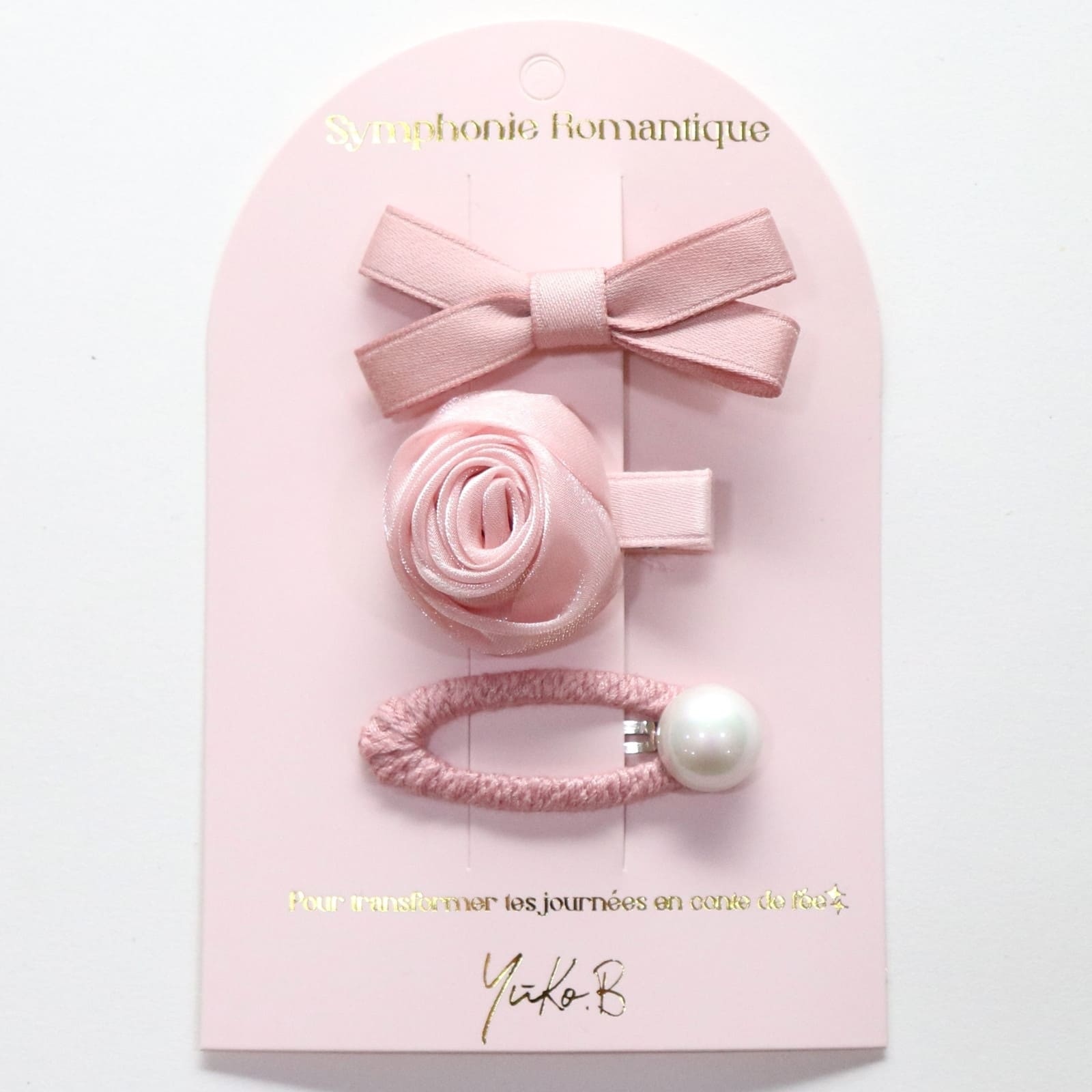 YUKO.B Barrettes cheveux 3 pcs. Romantique