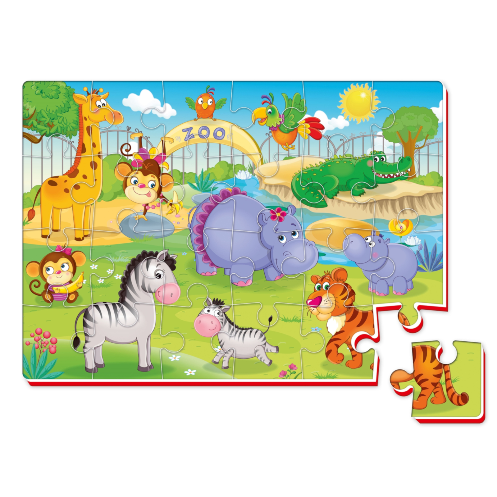 ROTER KÄFER Puzzle en mousse Animaux du zoo, 3-5 ans