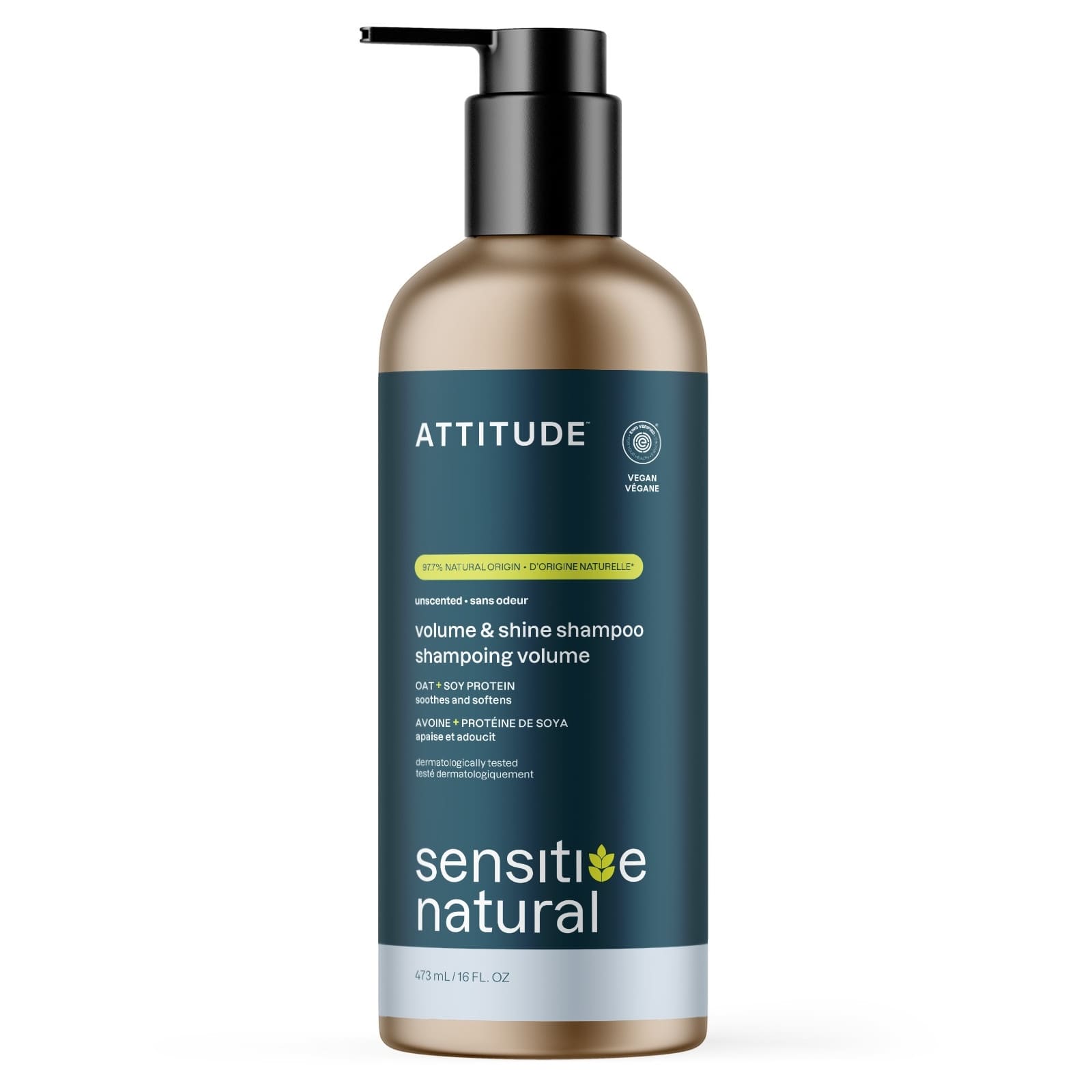 ATTITUDE sensitive natural Volumen & Glanz Shampoo unparfümiert 473ml