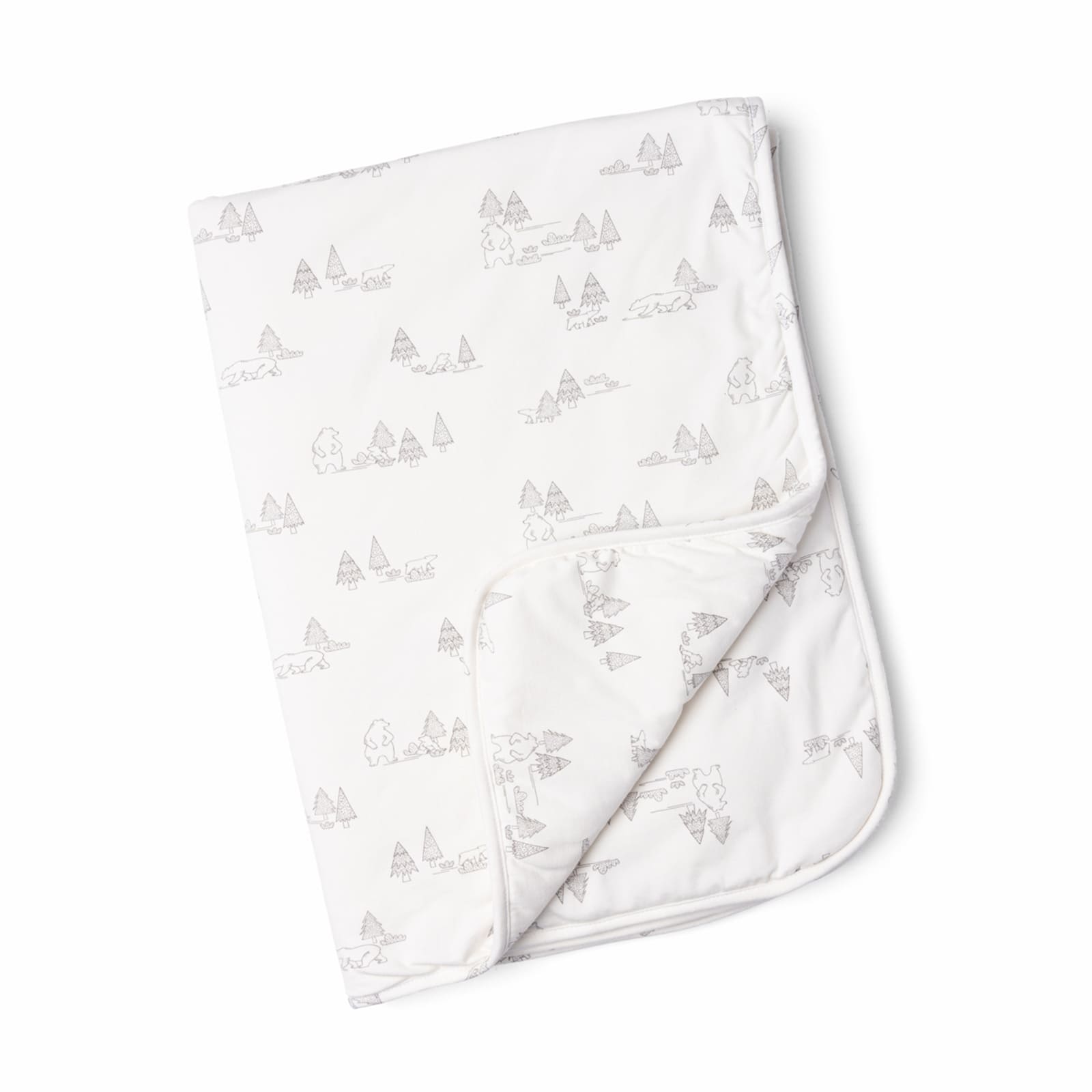 DOOMOO Weiche Decke Bear Family grau, 75 x 100 cm